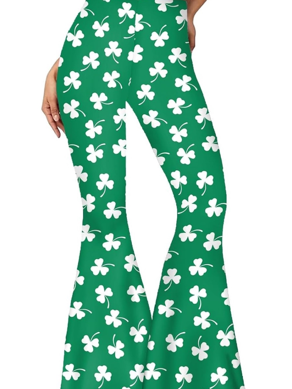 Amazon Clover Green Shamrock Flare Leggings